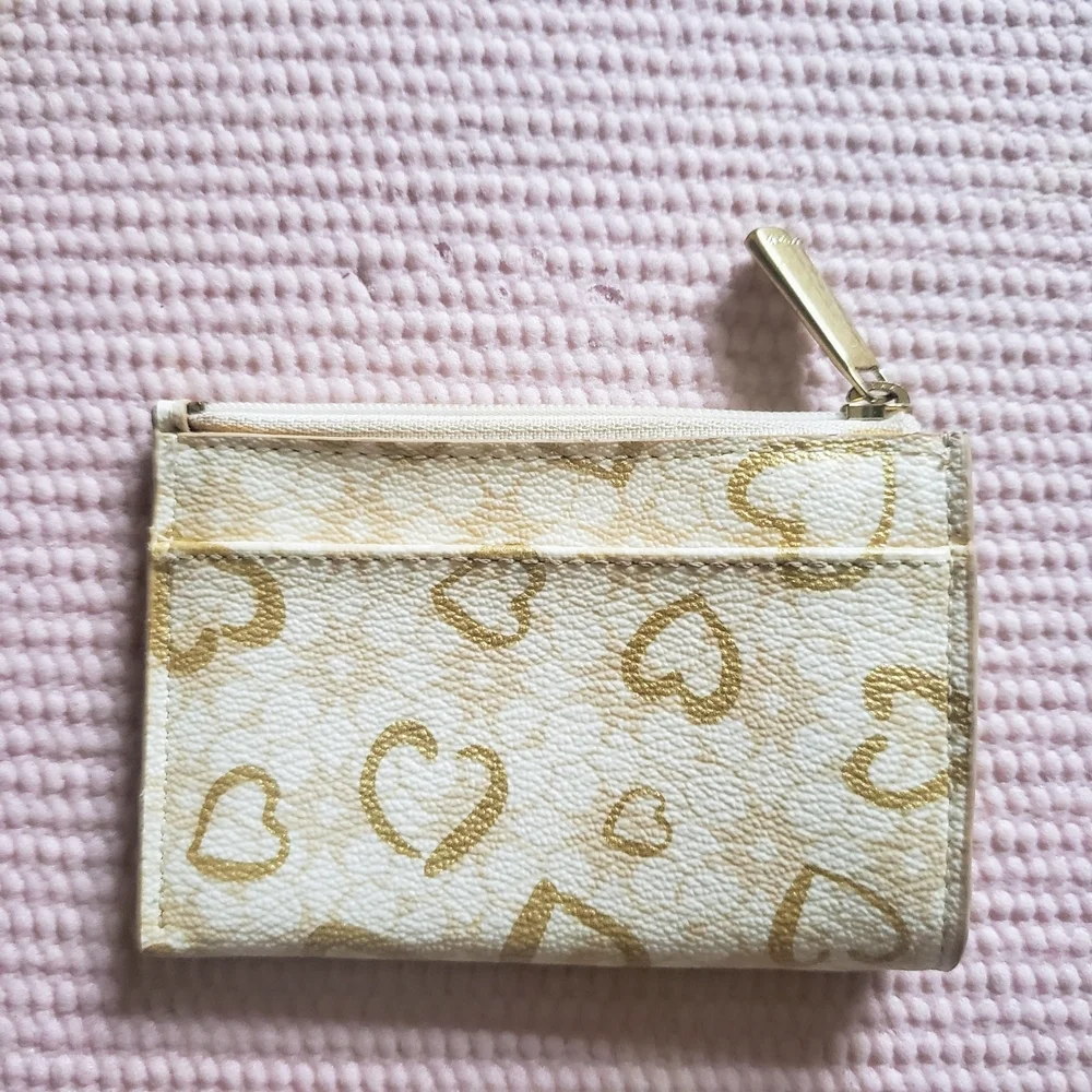 Coach Mini Skinny ID Case in Signature Canvas with Heart Print